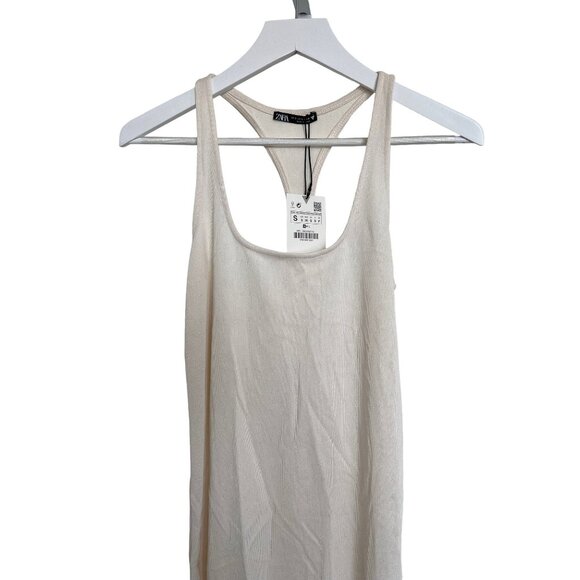 Zara Ivory Soft & Stretchy Racerback Dress - Picture 2 of 5